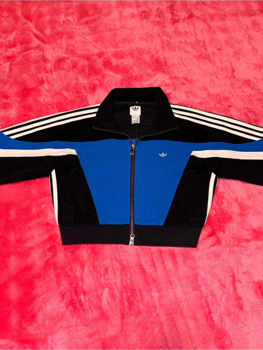 adidas Originals Blocking Track Top Black Blue White Size XSmall EUC - JY2389 - Picture 5 of 10